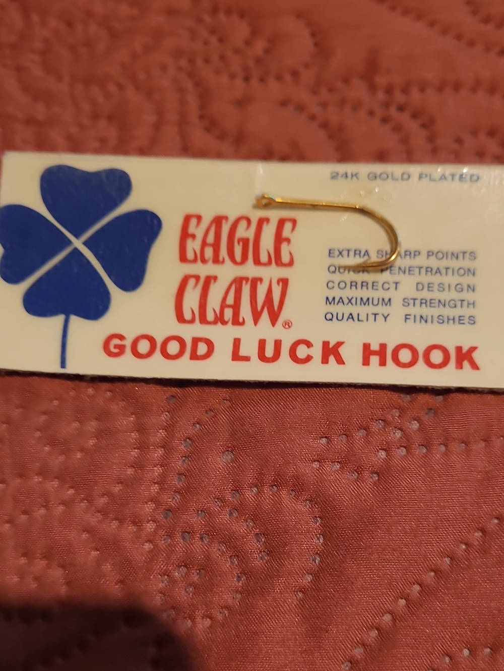 Source Unknown Eagle Claw Good Luck Hook - Gold
